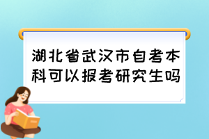 湖北省武漢市自考本科可以報(bào)考研究生嗎？