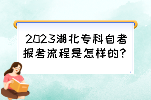 2023湖北?？谱钥紙?bào)考流程是怎樣的？