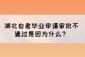 湖北自考畢業(yè)申請審批不通過是因為什么？