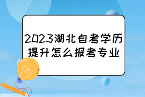 2023湖北自考學(xué)歷提升怎么報考專業(yè)？