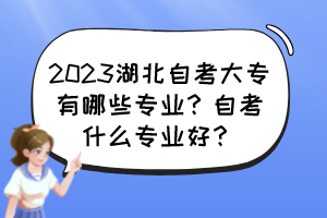 2023湖北自考大專有哪些專業(yè)？自考什么專業(yè)好？