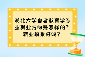 湖北大學(xué)自考教育學(xué)專業(yè)就業(yè)方向是怎樣的？就業(yè)前景好嗎？