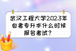 武漢工程大學(xué)2023年自考專升本什么時(shí)候報(bào)名考試？