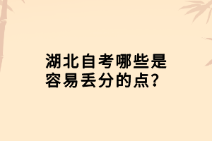 湖北自考哪些是容易丟分的點？