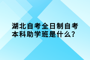 湖北自考全日制自考本科助學(xué)班是什么？