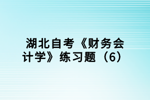 湖北自考《財(cái)務(wù)會(huì)計(jì)學(xué)》練習(xí)題（6）