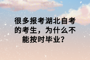 很多報考湖北自考的考生，為什么不能按時畢業(yè)？