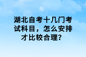 湖北自考十幾門考試科目，怎么安排才比較合理？