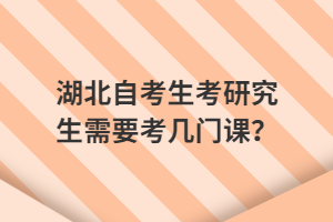 湖北自考生考研究生需要考幾門課？