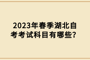 2023年春季湖北自考考試科目有哪些？