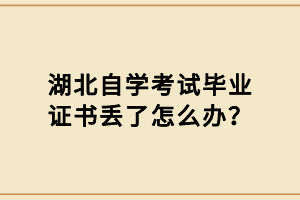 湖北自學(xué)考試畢業(yè)證書(shū)丟了怎么辦？