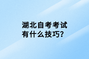 湖北自考考試有什么技巧？