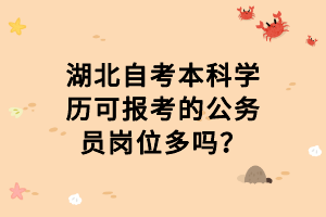 湖北自考本科學(xué)歷可報(bào)考的公務(wù)員崗位多嗎？