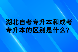 湖北自考專升本和成考專升本的區(qū)別是什么？