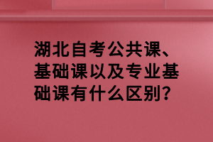 湖北自考公共課、基礎(chǔ)課以及專業(yè)基礎(chǔ)課有什么區(qū)別？