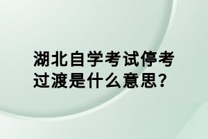 湖北自學(xué)考試停考過渡是什么意思？