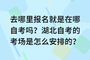 湖北自考考試是需要到線下參加考試的，考生是需要通過(guò)考試才能申請(qǐng)畢業(yè)，那去哪里報(bào)名就是在哪自考嗎？湖北自考的考場(chǎng)是怎么安排的？下面我們就一起來(lái)看看吧！