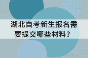 湖北自考新生報(bào)名需要提交哪些材料？