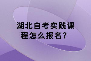 湖北自考實踐課程怎么報名？