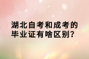 湖北自考和成考的畢業(yè)證有啥區(qū)別？