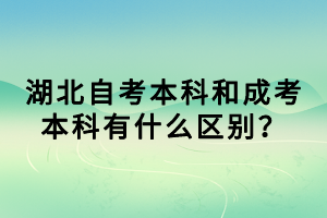 湖北自考本科和成考本科有什么區(qū)別？