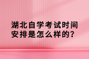 湖北自學考試時間安排是怎么樣的？