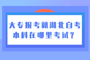 大專報(bào)考就湖北自考本科在哪里考試？