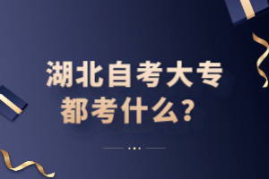 湖北自考大專都考什么？