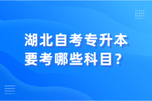 湖北自考專升本要考哪些科目？