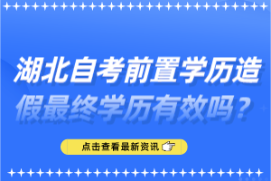 湖北自考前置學(xué)歷造假最終學(xué)歷有效嗎？