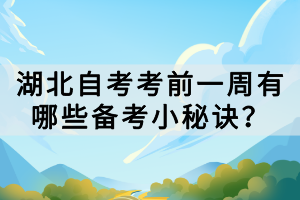 湖北自考考前一周有哪些備考小秘訣？