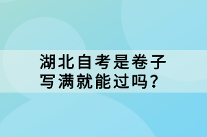 湖北自考是卷子寫滿就能過嗎？