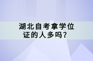 湖北自考拿學位證的人多嗎？