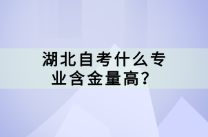 湖北自考什么專業(yè)含金量高？