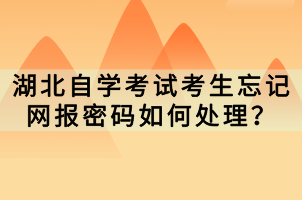 湖北自學(xué)考試考生忘記網(wǎng)報(bào)密碼如何處理？