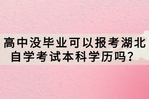 高中沒畢業(yè)可以報(bào)考湖北自學(xué)考試本科學(xué)歷嗎？