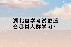 湖北自學考試更適合哪類人群學習？