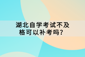 湖北自學(xué)考試不及格可以補(bǔ)考嗎？