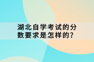 湖北自學(xué)考試的分?jǐn)?shù)要求是怎樣的？