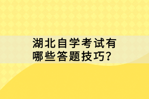 湖北自學(xué)考試有哪些答題技巧？