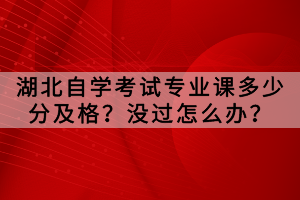 湖北自學(xué)考試專業(yè)課多少分及格？沒過怎么辦？