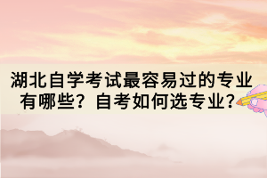 湖北自學(xué)考試最容易過的專業(yè)有哪些？自考如何選專業(yè)？