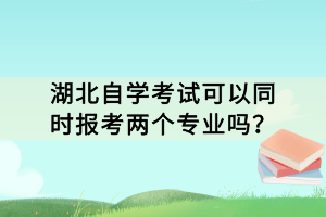 湖北自學考試可以同時報考兩個專業(yè)嗎？