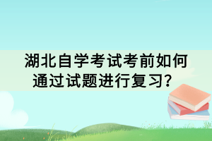 湖北自學(xué)考試考前如何通過試題進(jìn)行復(fù)習(xí)？