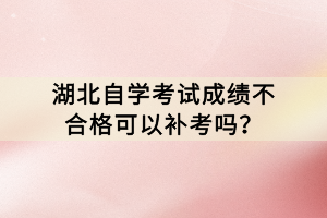 湖北自學考試成績不合格可以補考嗎？