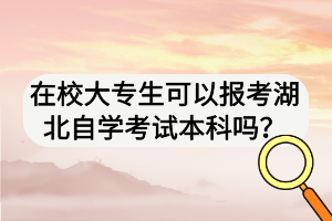 在校大專生可以報考湖北自學(xué)考試本科嗎？