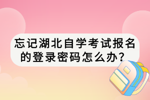 忘記湖北自學考試報名的登錄密碼怎么辦？