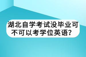 湖北自學考試沒畢業(yè)可不可以考學位英語？