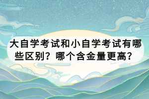 大自學(xué)考試和小自學(xué)考試有哪些區(qū)別？哪個含金量更高？