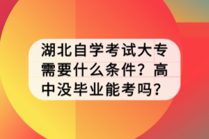 湖北自學(xué)考試大專需要什么條件？高中沒畢業(yè)能考嗎？